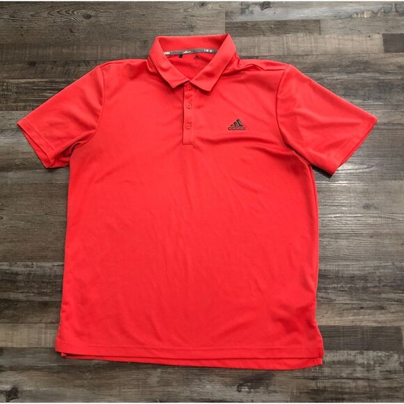 Adidas Mens Large Pink Short Sleeve Golf Polo Shirt - Picture 1 of 5